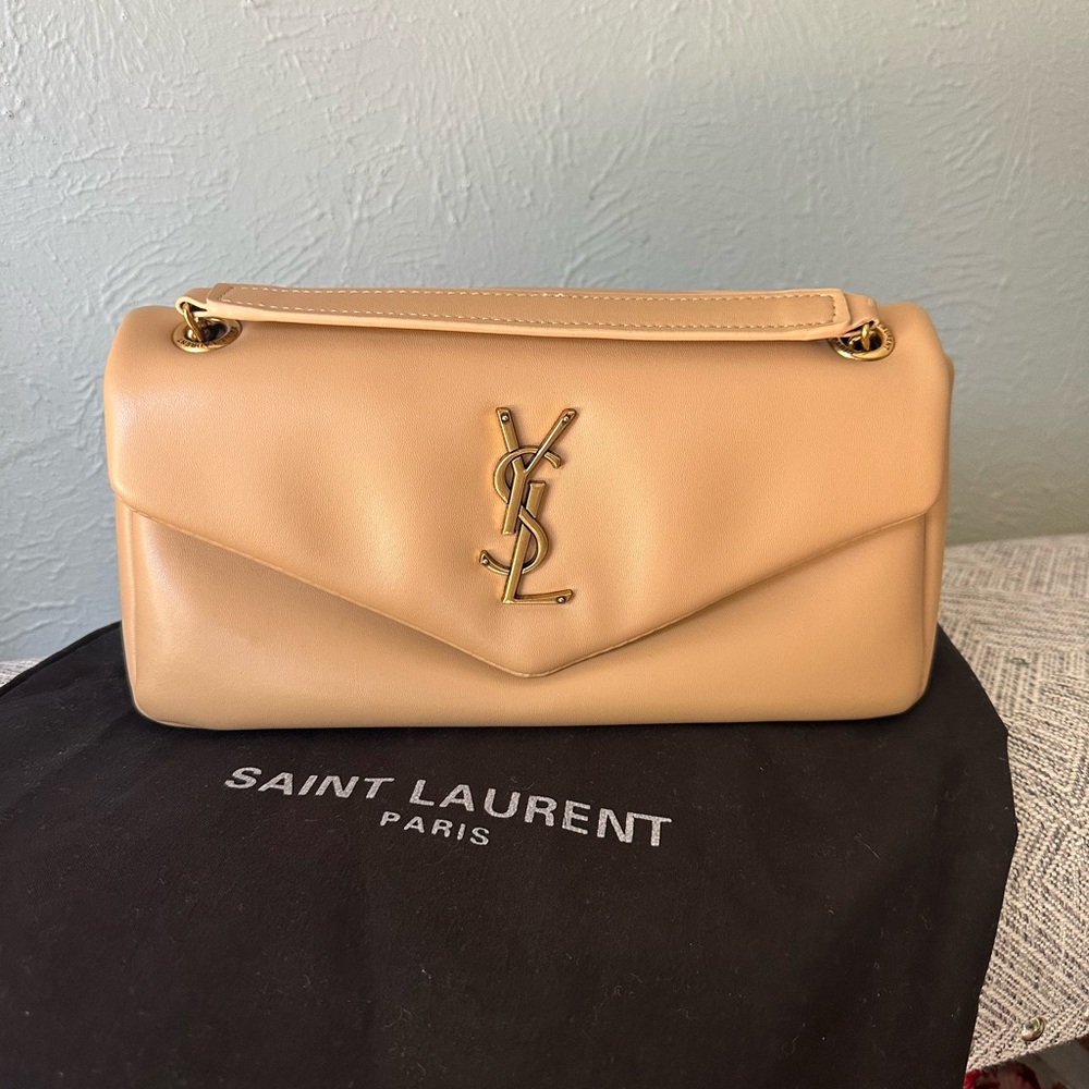 Saint Laurent Beige Leather Shoulder Bag